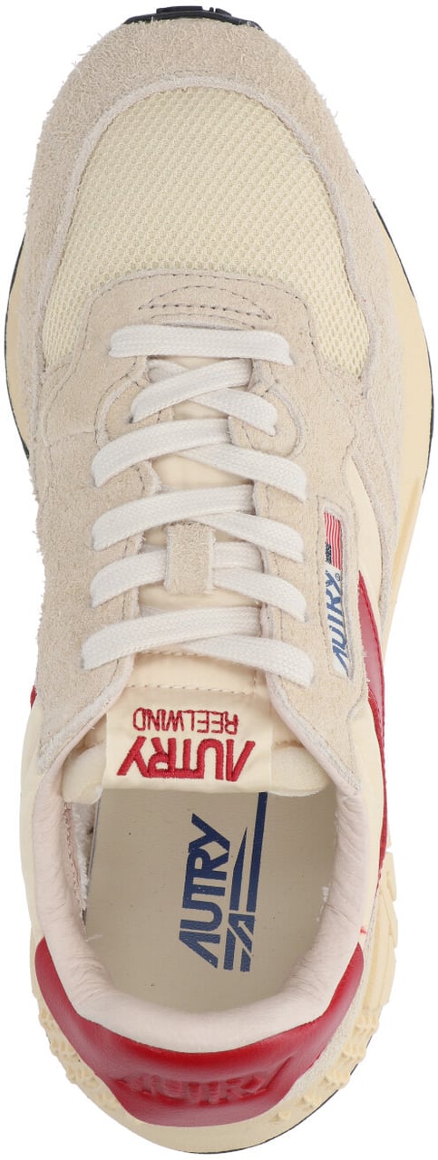 Autry Low-Top Sneakers with Suede and Mesh Composition Neutraal
