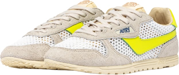 Autry Windspin Women’S Sneakers In Mesh And Leather White Sand And Evening Primrose Wslw Kd02 Windspin Low Grijs