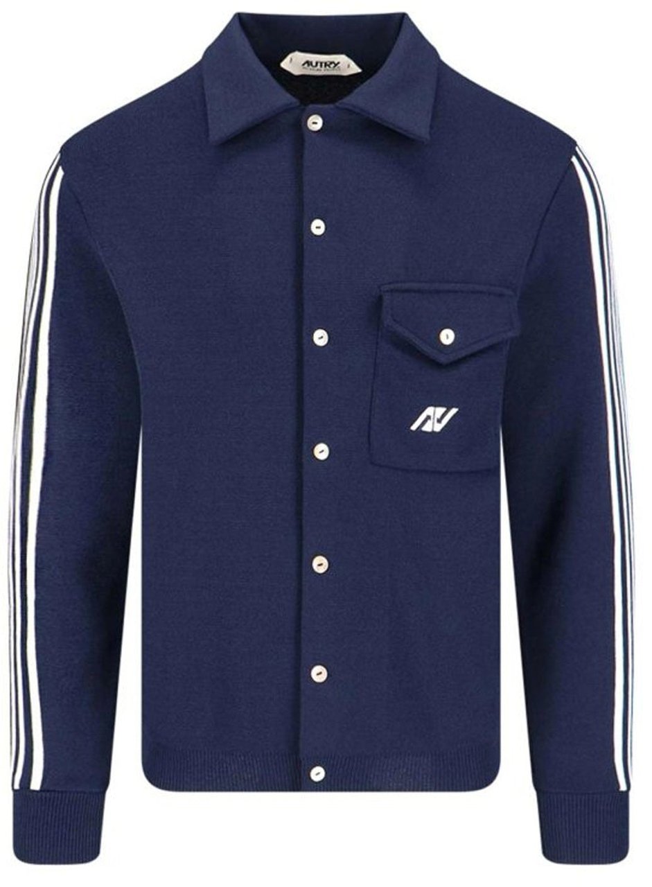 Autry AUTRY Side Stripe Cardigan Blauw