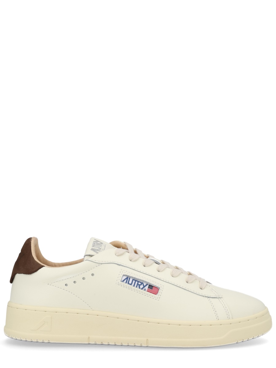 Autry Dallas Low Perforated Suede Accent Sneakers Neutraal