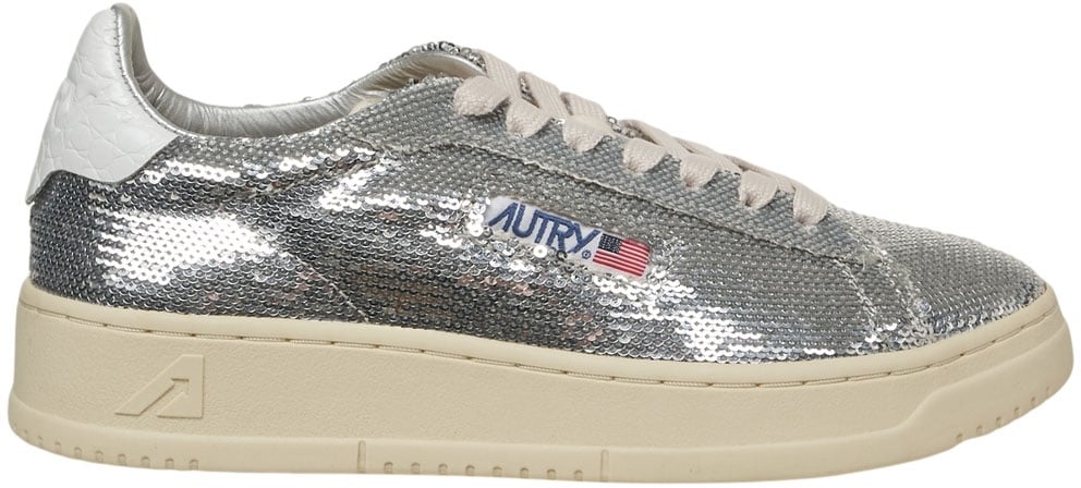 Autry Sneakers con paillettes 'Medalist Low' Zilver