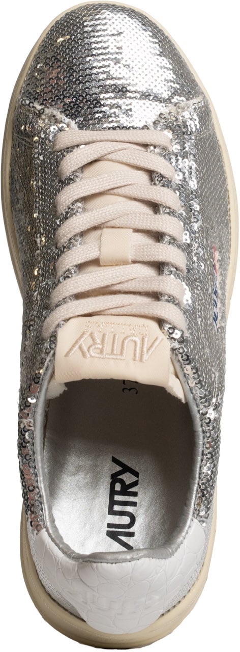 Autry Sneakers Pailletcro Silverwht Zilver
