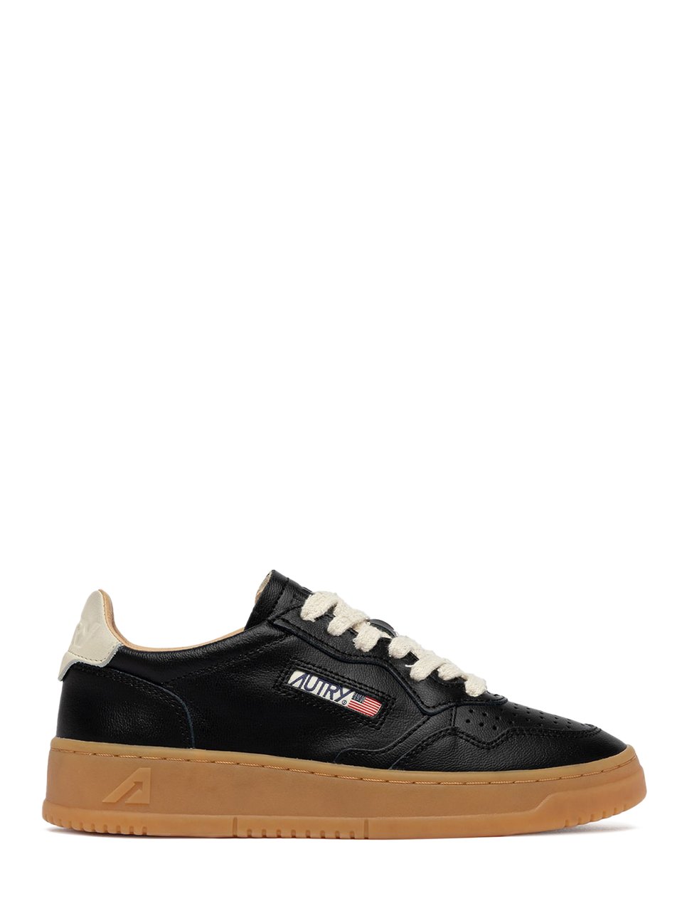 Autry Low-Top Sneakers with Perforated Detailing and Gum Sole Bruin