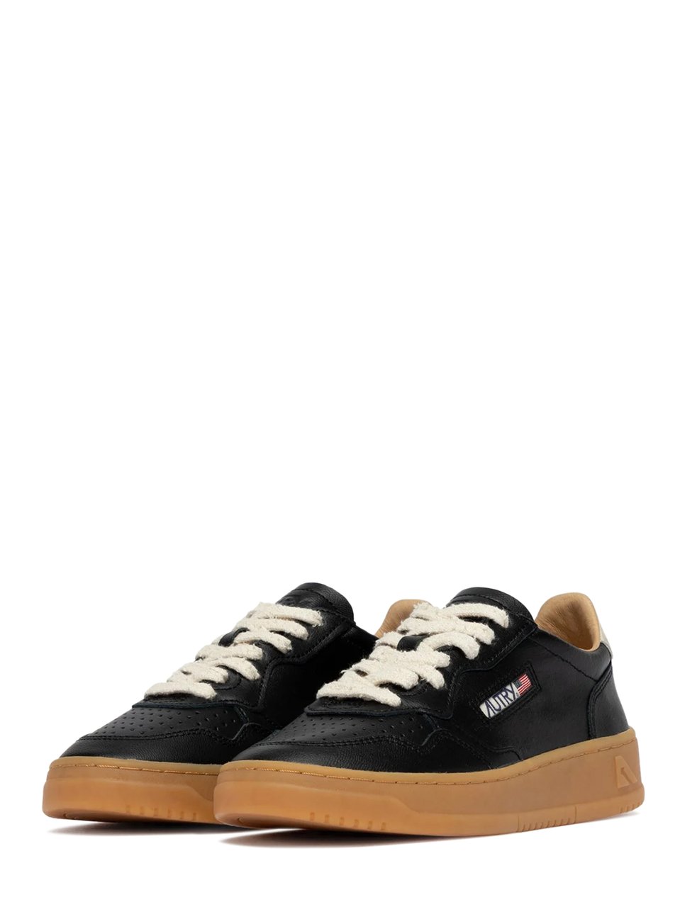Autry Low-Top Sneakers with Perforated Detailing and Gum Sole Bruin