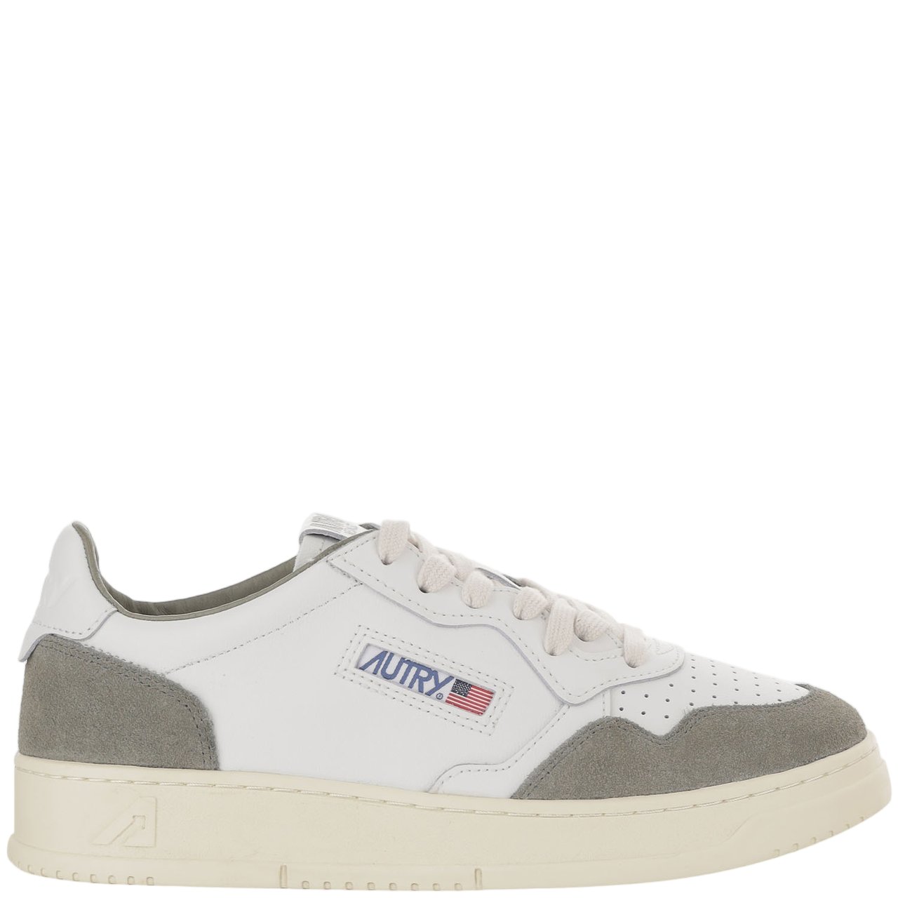 Autry Medalist Low Leather Sneakers With Smooth And Suede Paneling Wit