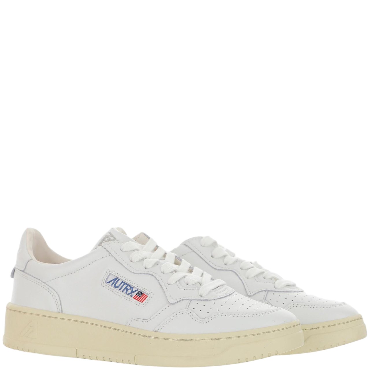 Autry Low-Top Leather Trainers with Logo Detailing and Classic Silhouette Wit