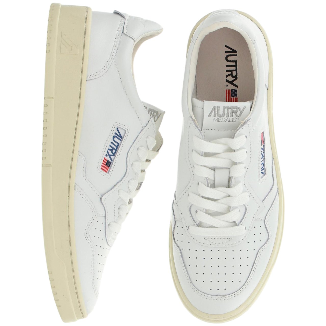 Autry Low-Top Leather Trainers with Logo Detailing and Classic Silhouette Wit