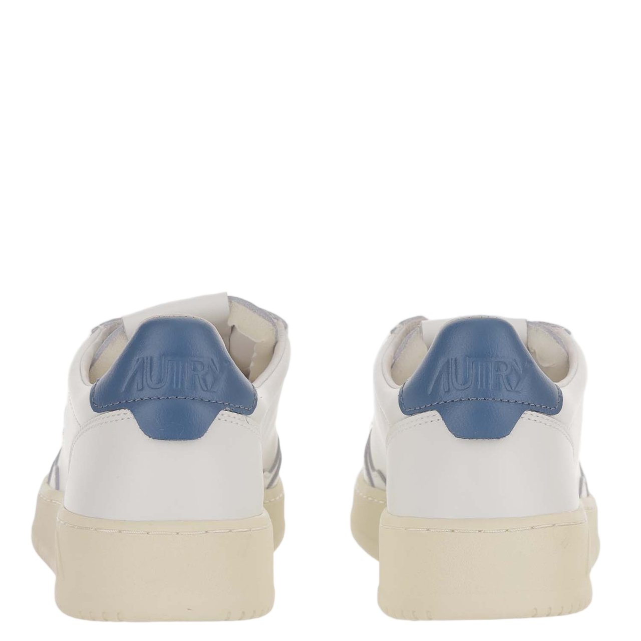 Autry White/Blue Medalist Low Leather Sneakers Wit