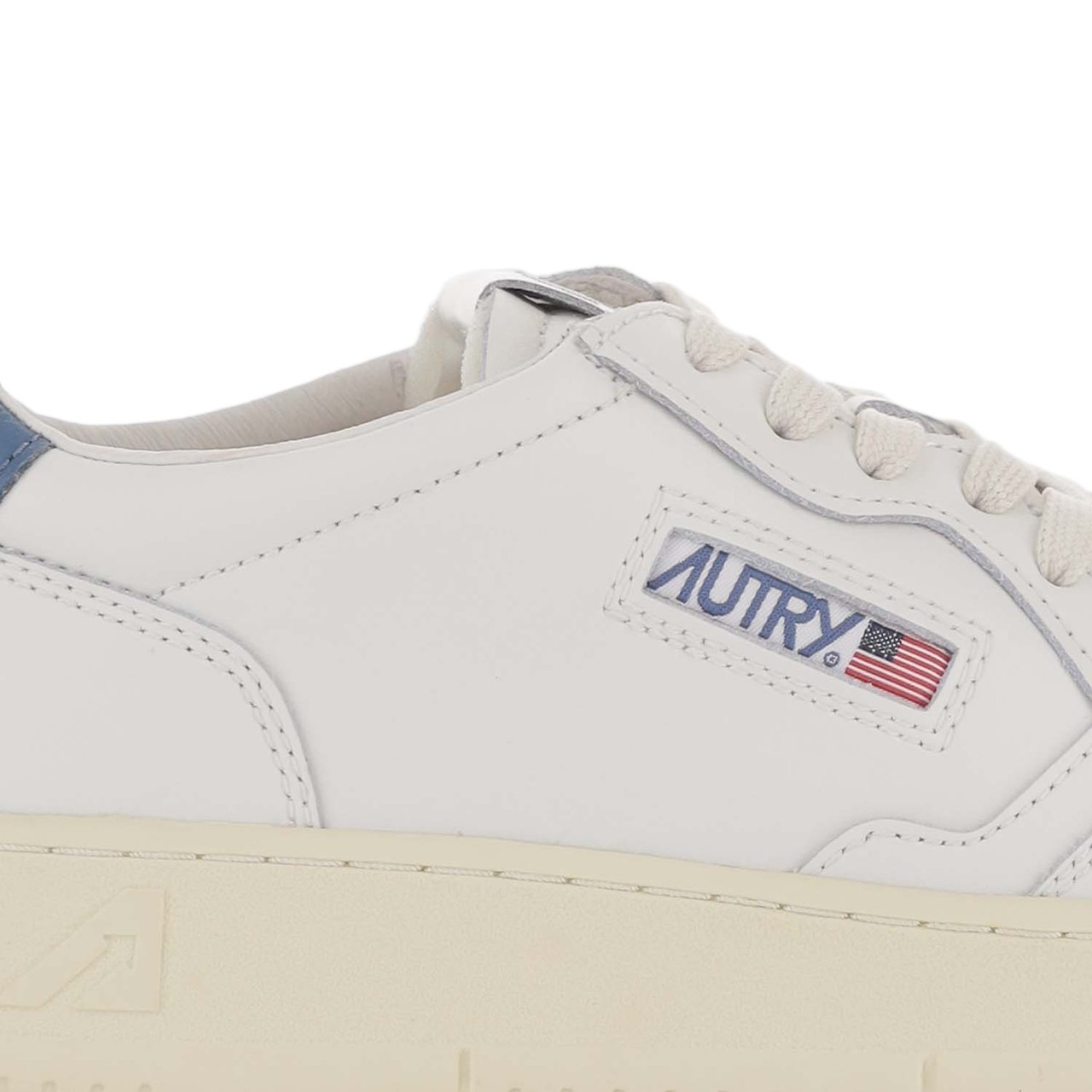 Autry White/Blue Medalist Low Leather Sneakers Wit