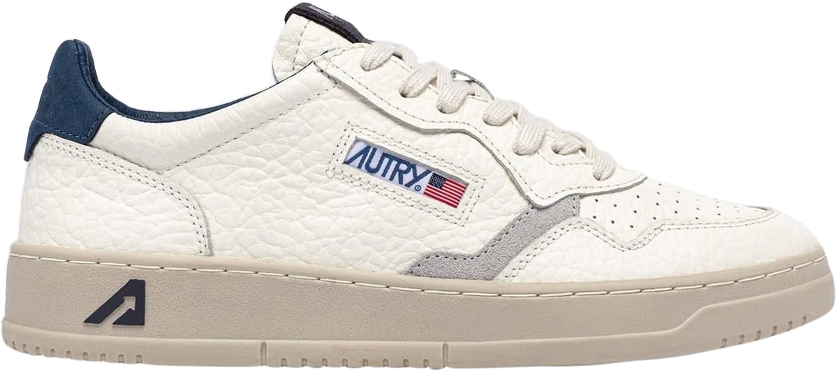 Autry Heren Medalist Low Sneaker Grain Wit Wit