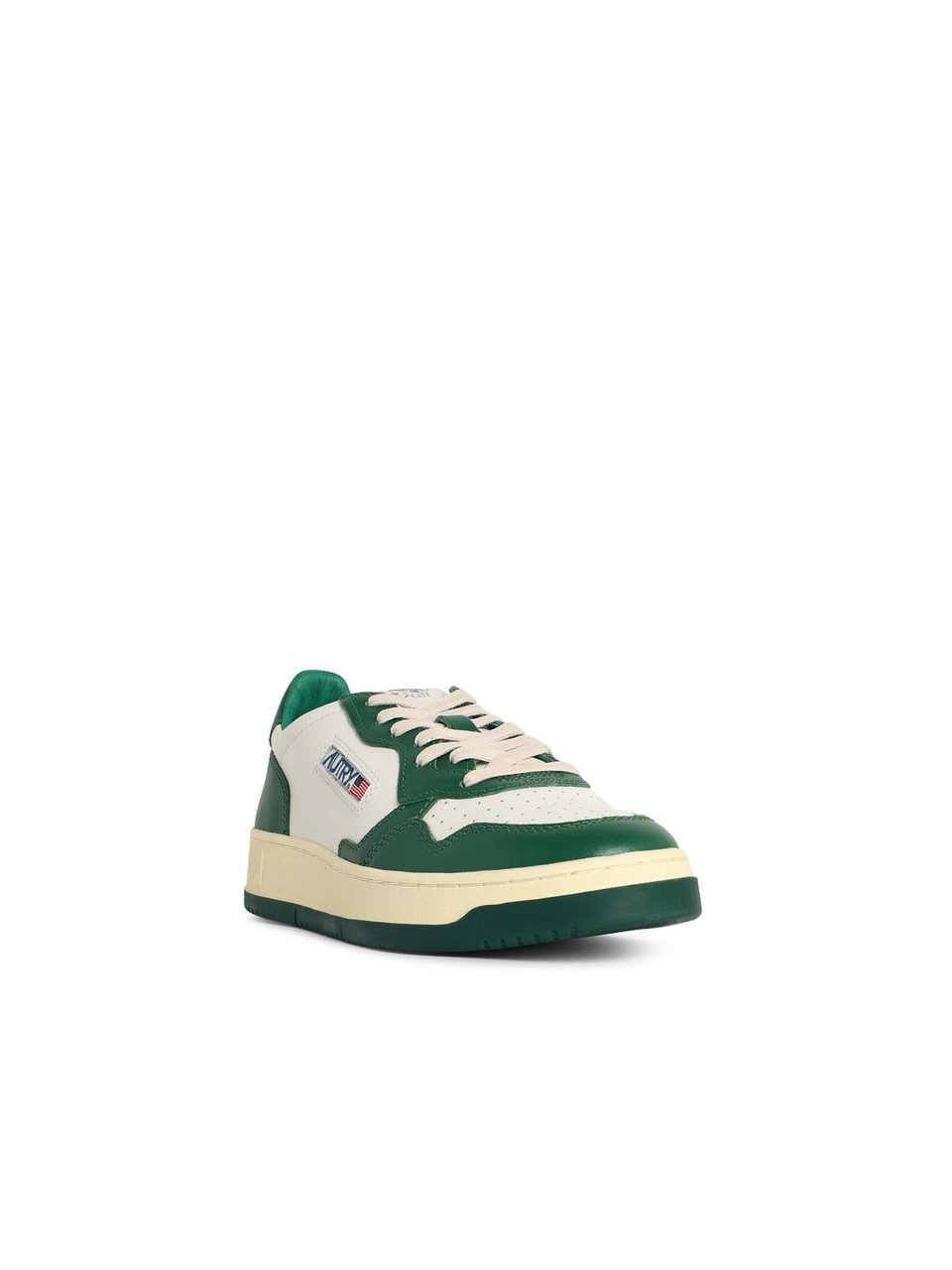 Autry Green And White Leather Medalist Sneakers Neutraal