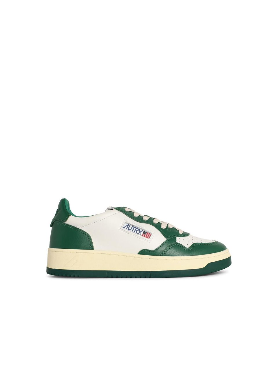 Autry Green And White Leather Medalist Sneakers Neutraal