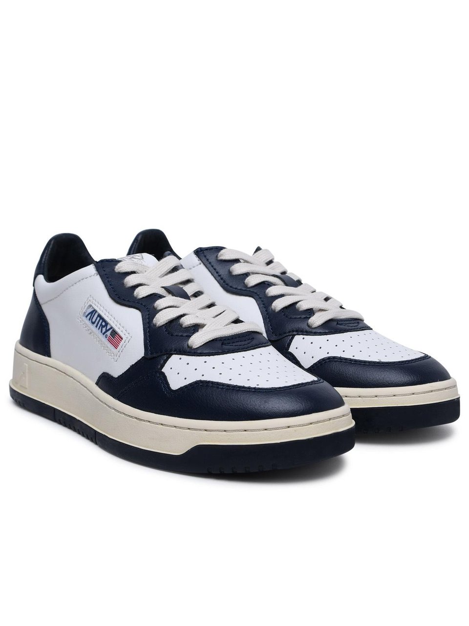 Autry Medalist' Blue Leather Sneakers Grijs