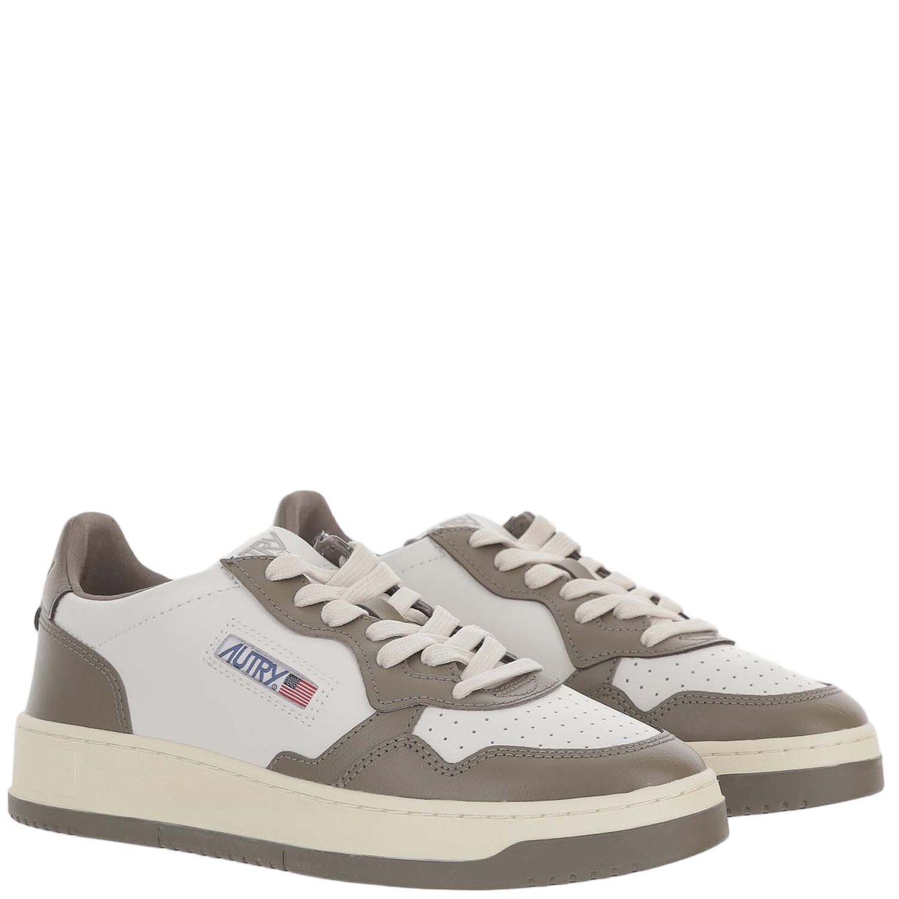 Autry Medalist Low Color-Block Leather Sneakers Wit