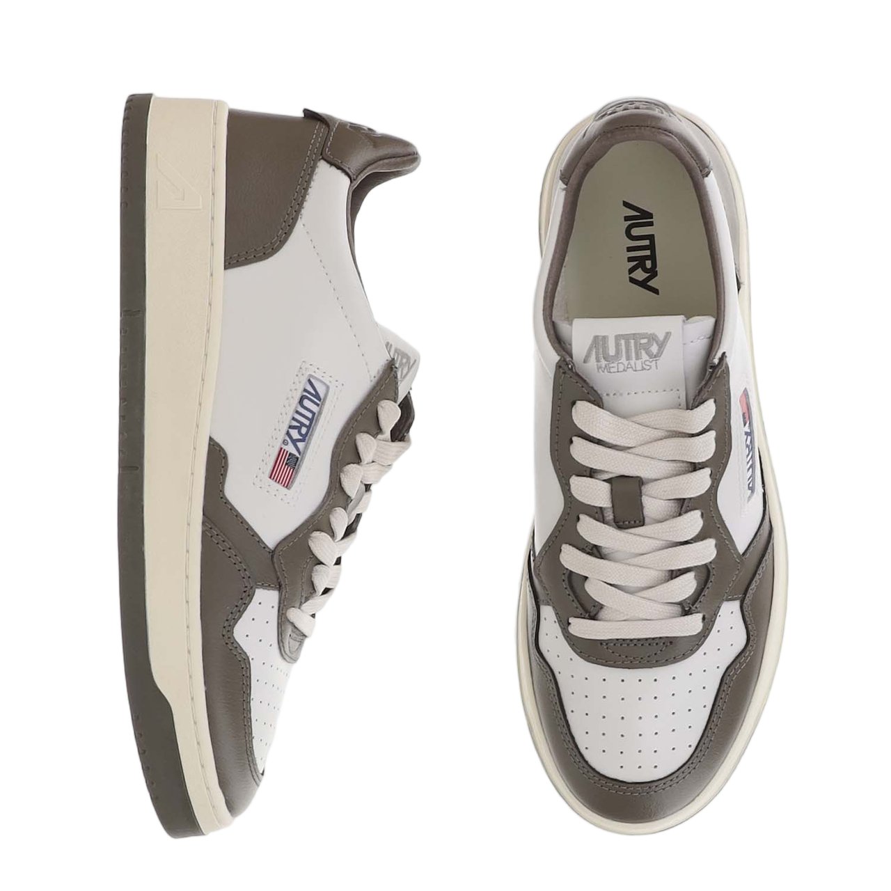 Autry Medalist Low Color-Block Leather Sneakers Wit