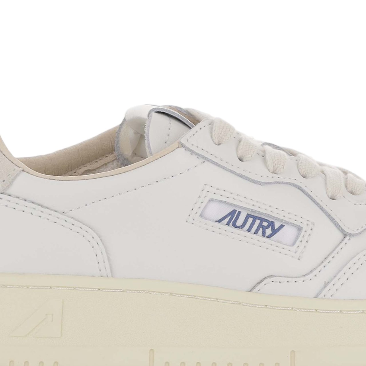 Autry White Leather Sneakers with Subtle Perforations Wit
