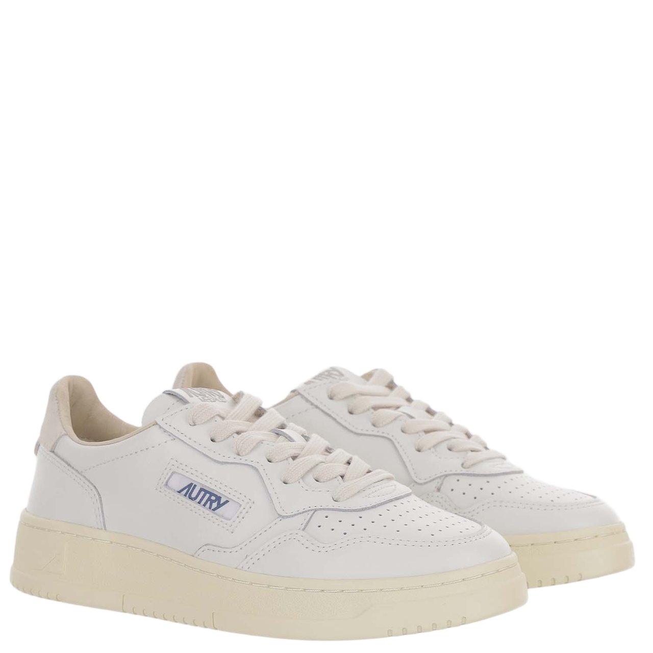 Autry White Leather Sneakers with Subtle Perforations Wit