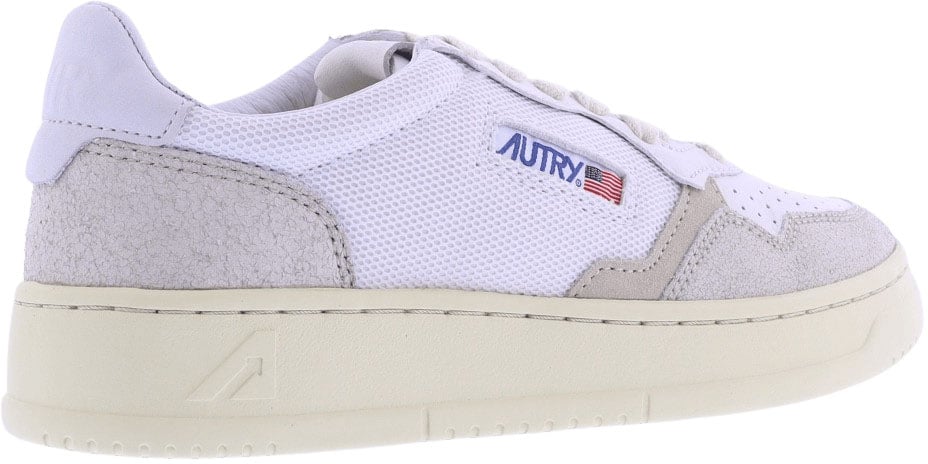 Autry Dames 01 Low leer/suede/mesh sneakers Wit
