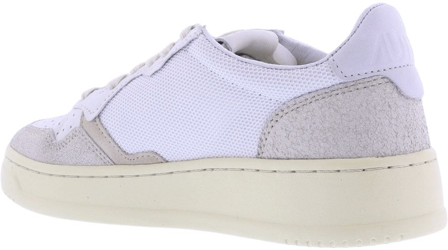 Autry Dames 01 Low leer/suede/mesh sneakers Wit
