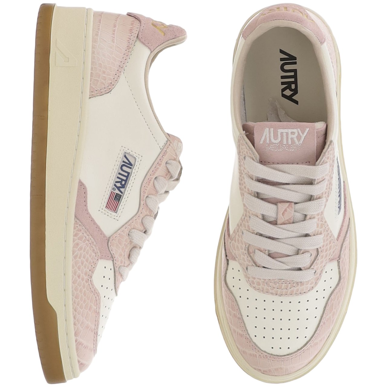 Autry Medalist Low Leather Sneakers With Contrast Heel Tab Grijs