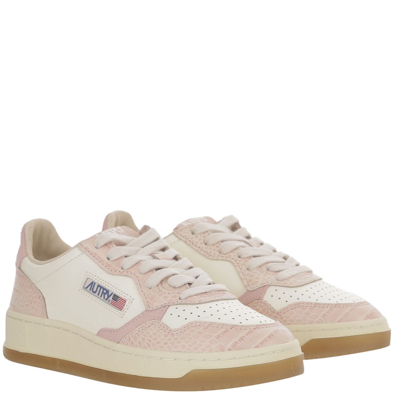 Autry Medalist Low Leather Sneakers With Contrast Heel Tab Grijs