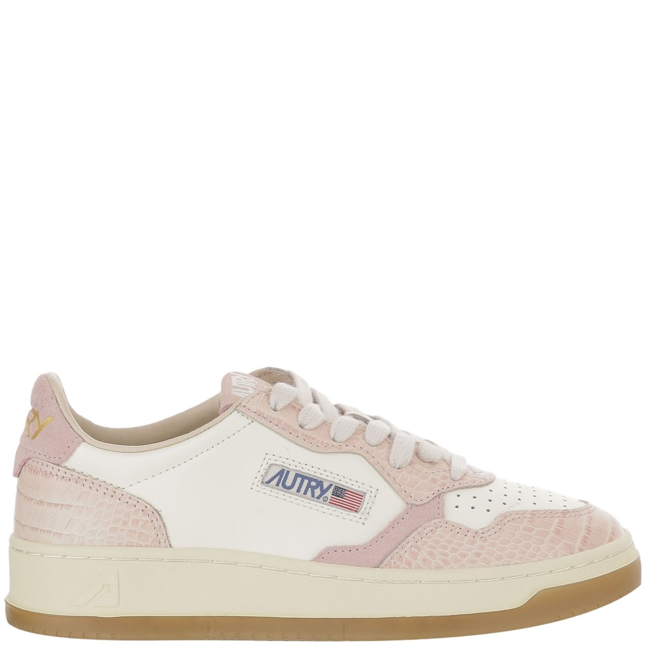 Autry Medalist Low Leather Sneakers With Contrast Heel Tab Grijs