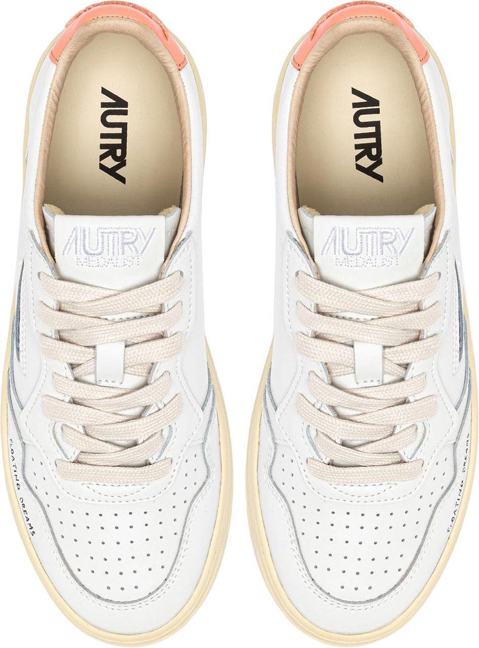 Autry Dames Medalist Low Sneaker Wit/Peach Wit