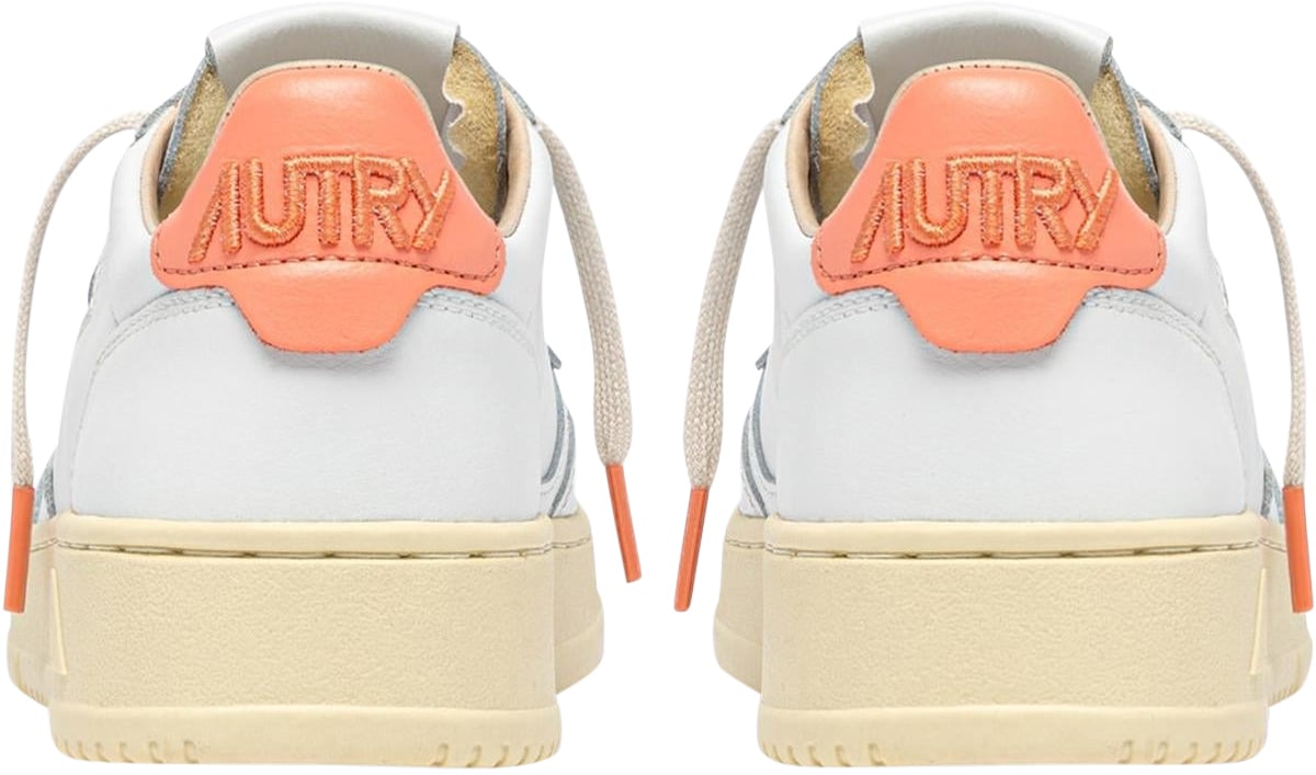 Autry Dames Medalist Low Sneaker Wit/Peach Wit