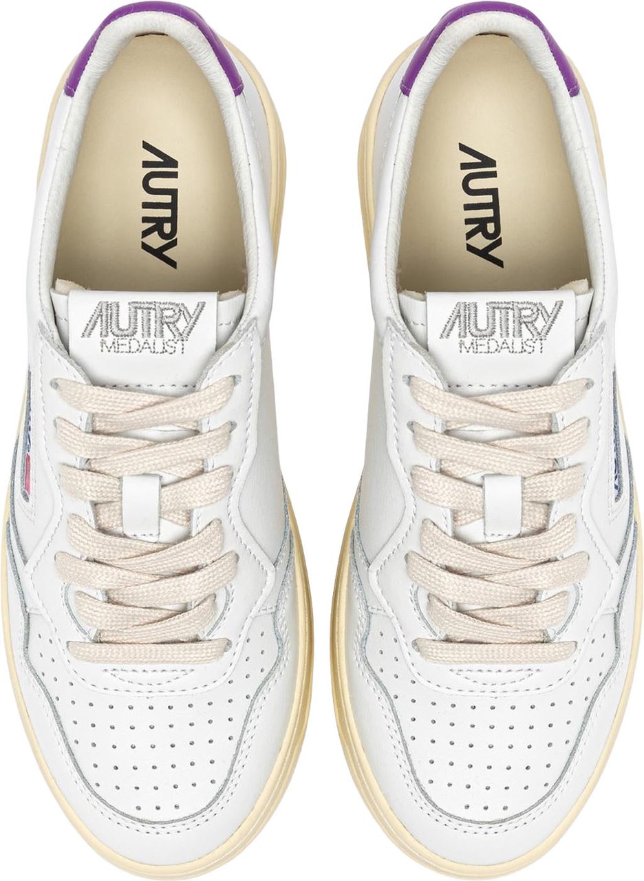 Autry Dames Medalist Low Sneaker Wit/Paars Wit
