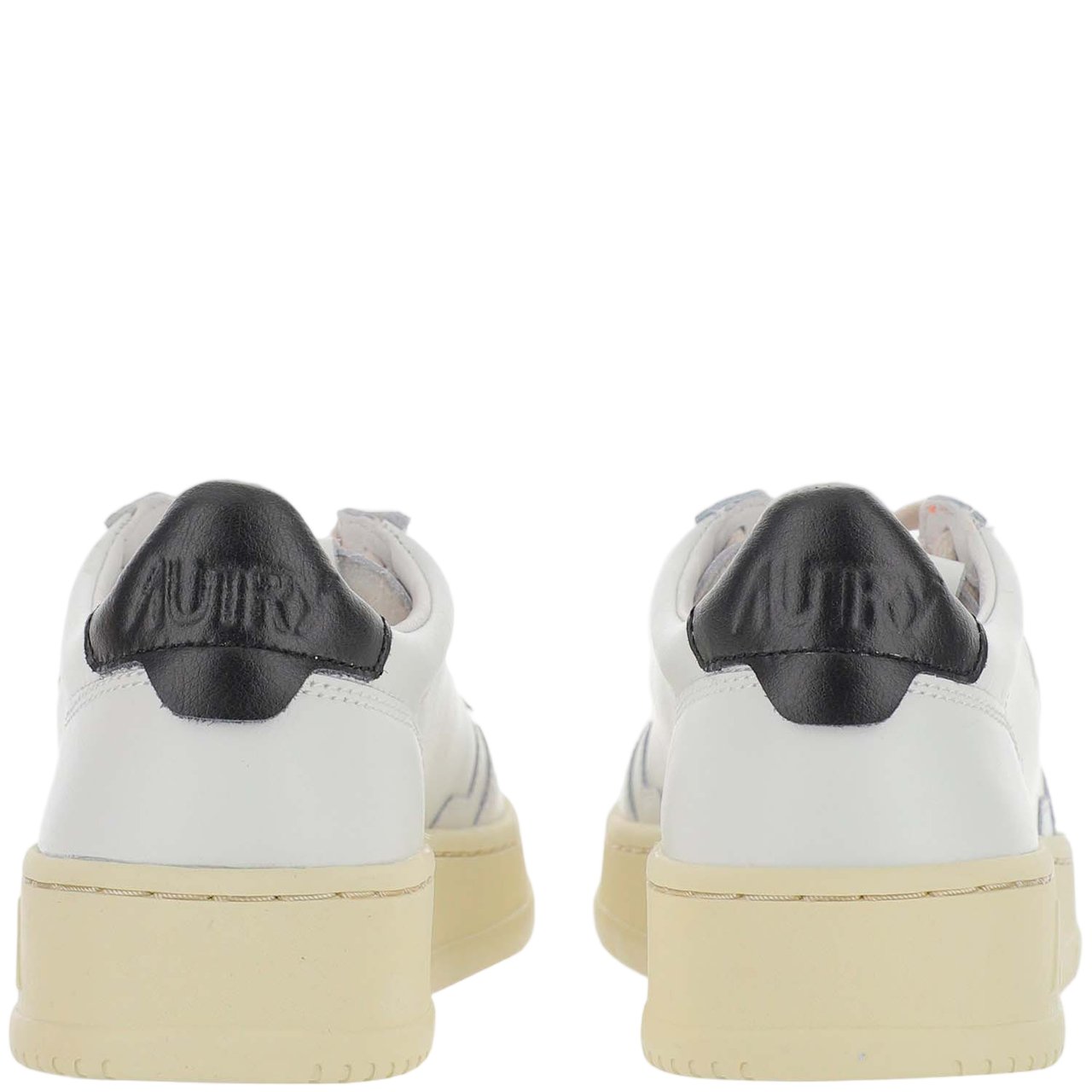 Autry Perforated Leather Sneakers with Contrast Heel Tab and Logo Detail Wit