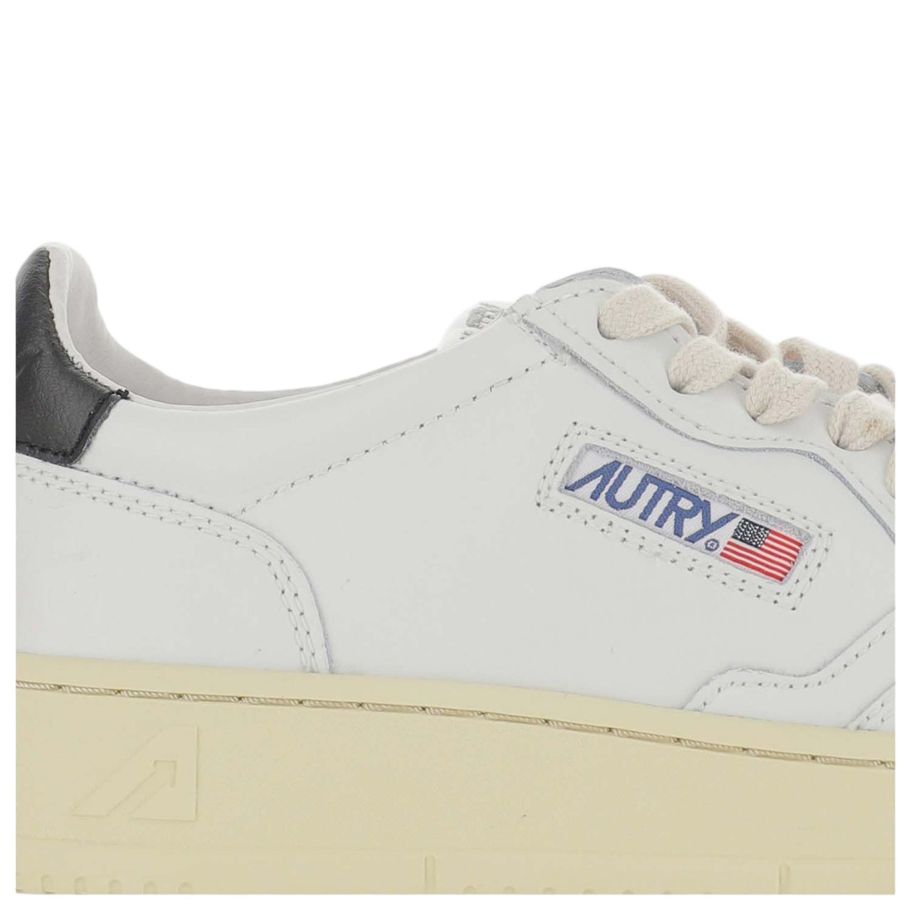 Autry Perforated Leather Sneakers with Contrast Heel Tab and Logo Detail Wit