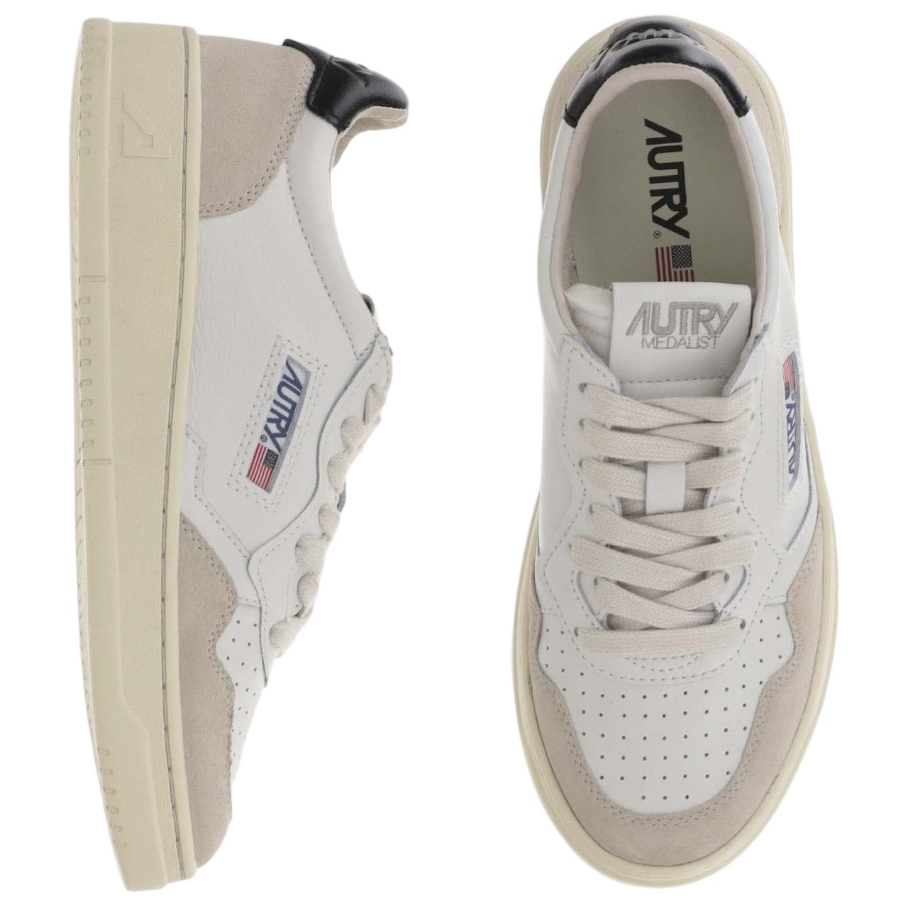 Autry Black Medalist Low Suede Sneakers Wit