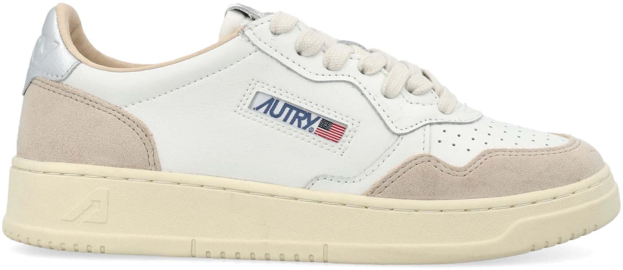 Autry Medalist Low Wht Slvr Wit