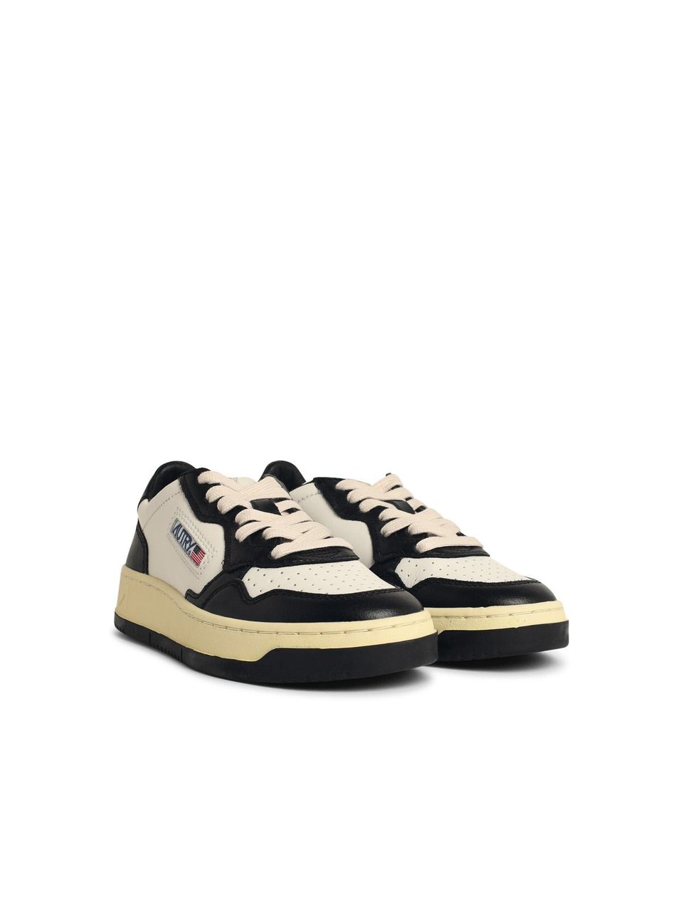 Autry Black And White Leather Medalist Sneakers Neutraal