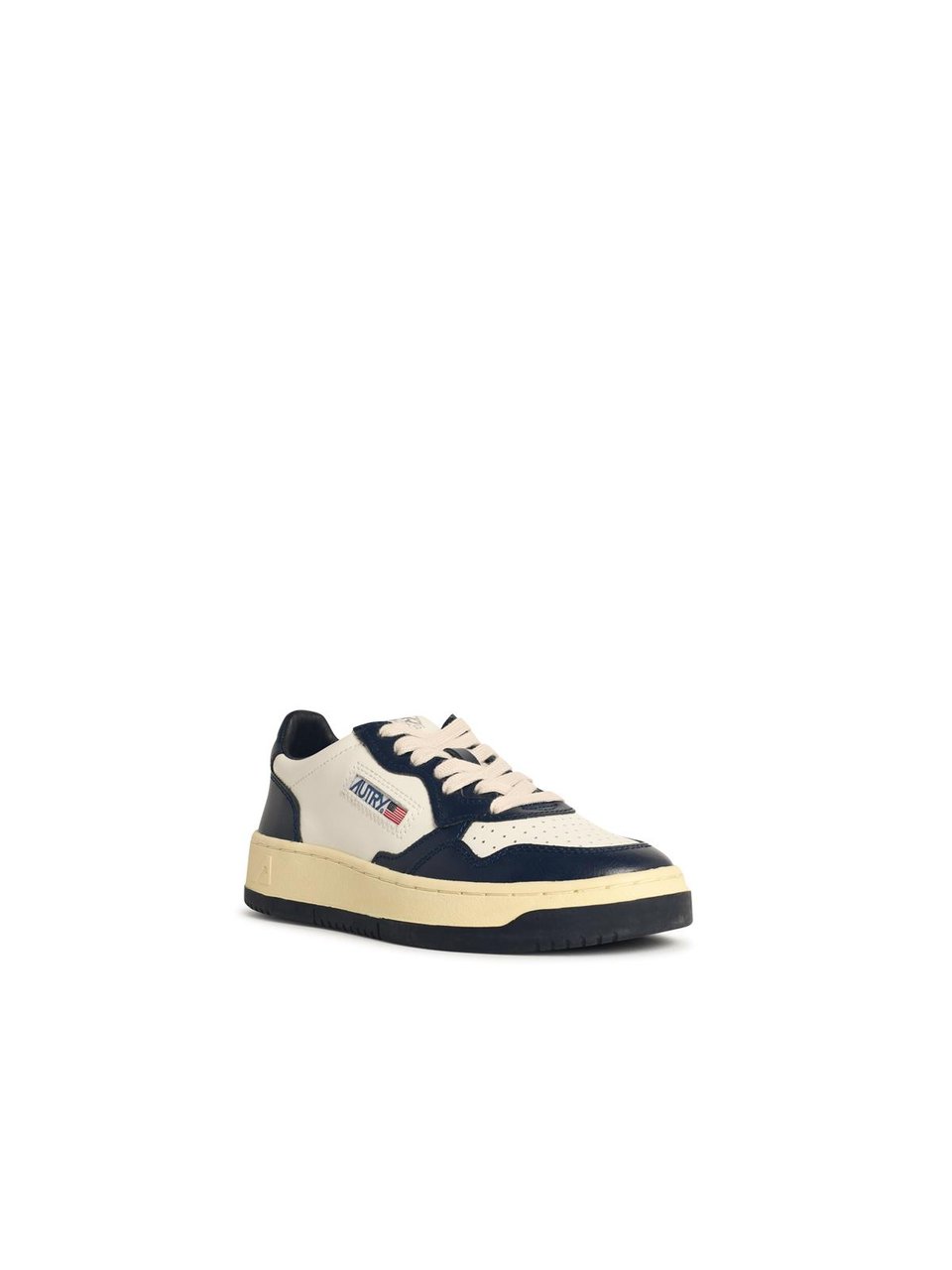 Autry 'Medalist Low' White And Blue Leather Sneakers Neutraal