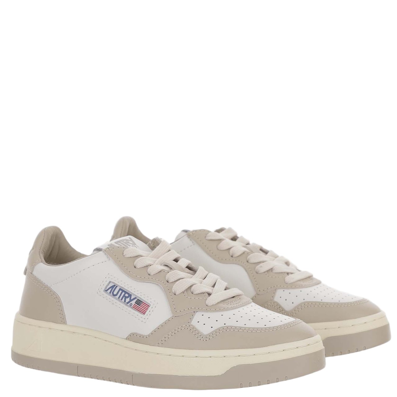 Autry Medalist Color-Block Panel Leather Sneakers Grijs