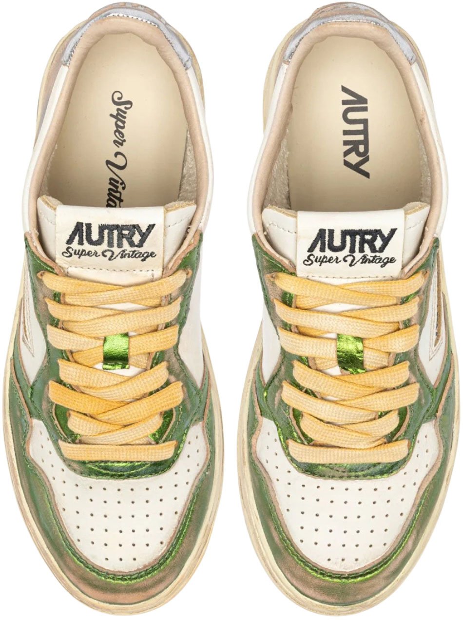 Autry Medalist Low Super Vintage Women’s Gun/Green Sneakers Neutraal