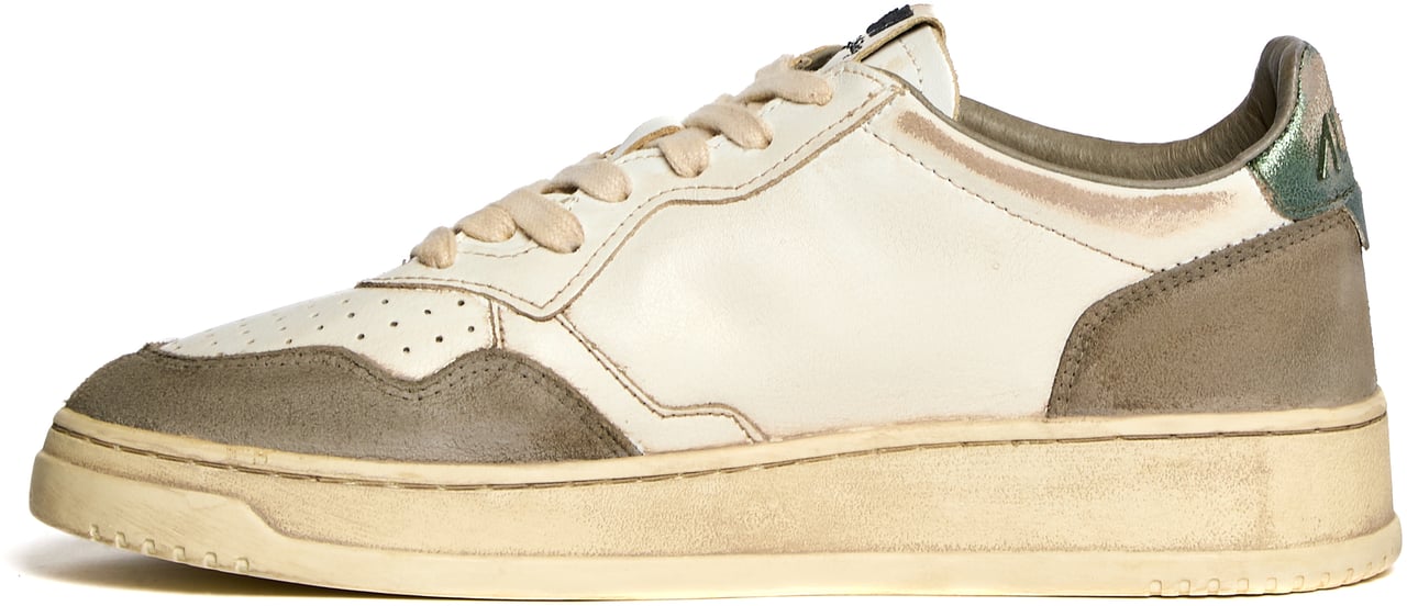 Autry Sneakers Medalist Low Super Vintage In Pelle E Suede Sand, Cypres Bruin