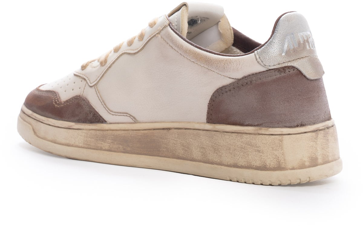 Autry Sneakers Leatsuedeburnsilv Wit