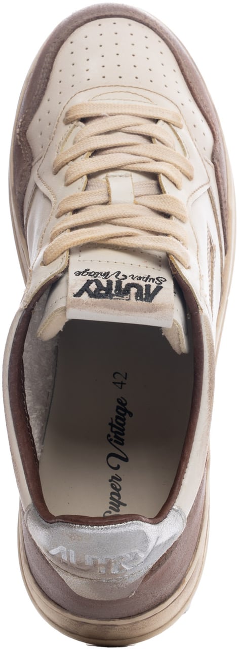 Autry Sneakers Leatsuedeburnsilv Wit