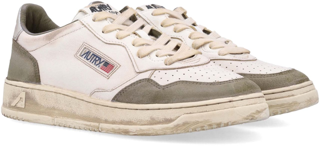 Autry Sup Vint Low Whitelizardsilver Wit