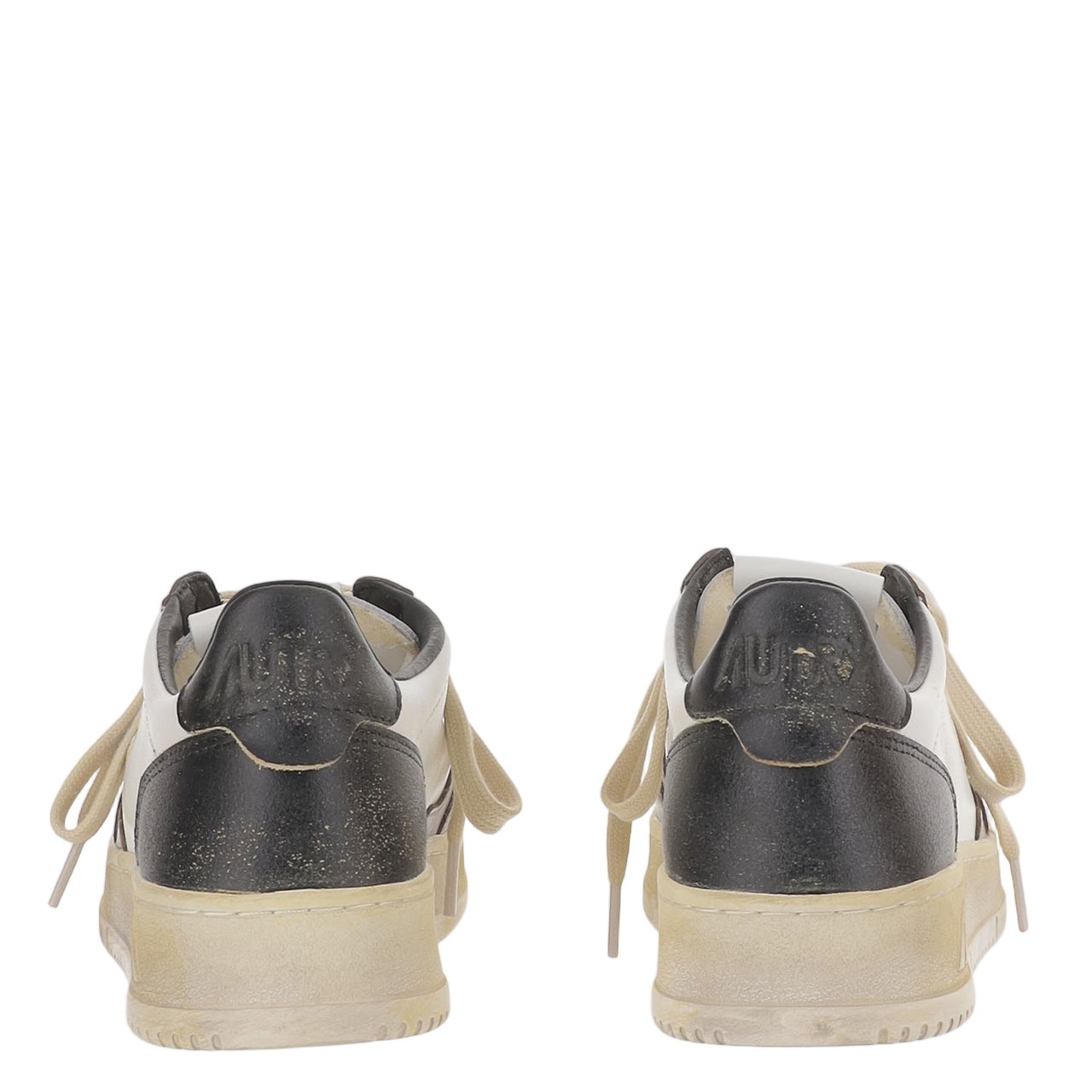 Autry Vintage Color-Block Leather Sneakers with Logo Detailing Neutraal