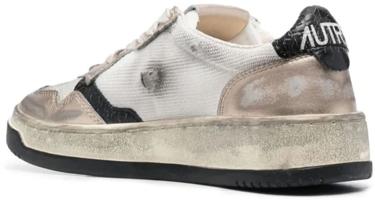 Autry Sup Vint Low Wom Sneakers In Calf Leather Wht/Gold For Women Avlw Ms09 Wht/Gold Wit