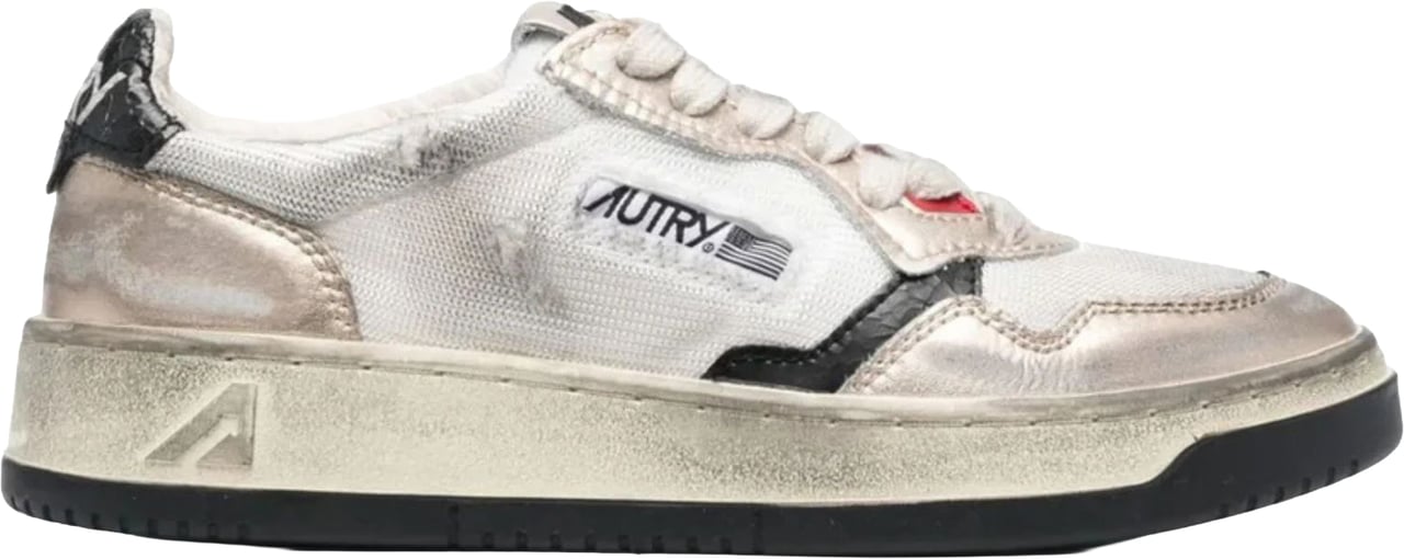 Autry Sup Vint Low Wom Sneakers In Calf Leather Wht/Gold For Women Avlw Ms09 Wht/Gold Wit