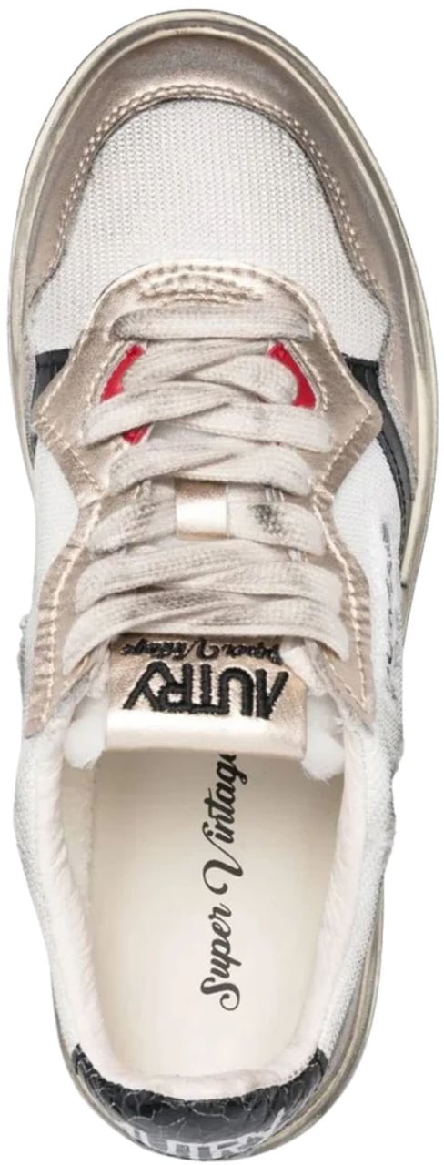 Autry Sup Vint Low Wom Sneakers In Calf Leather Wht/Gold For Women Avlw Ms09 Wht/Gold Wit