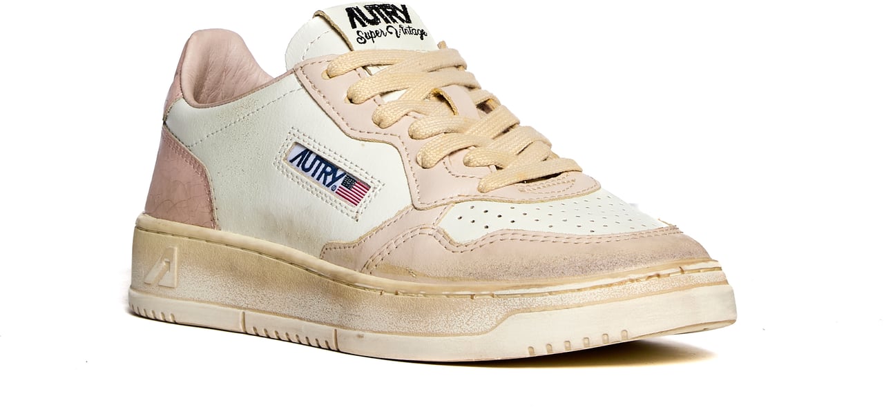 Autry Sneakers Medalist Low Super Vintage Bianco, Peachwip, Grigio Wit
