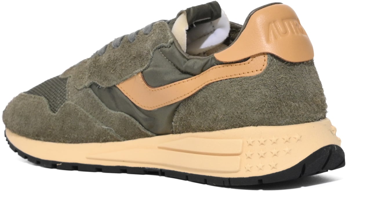 Autry Sneakers Suede/Net Kha/Taffy Donkergroen