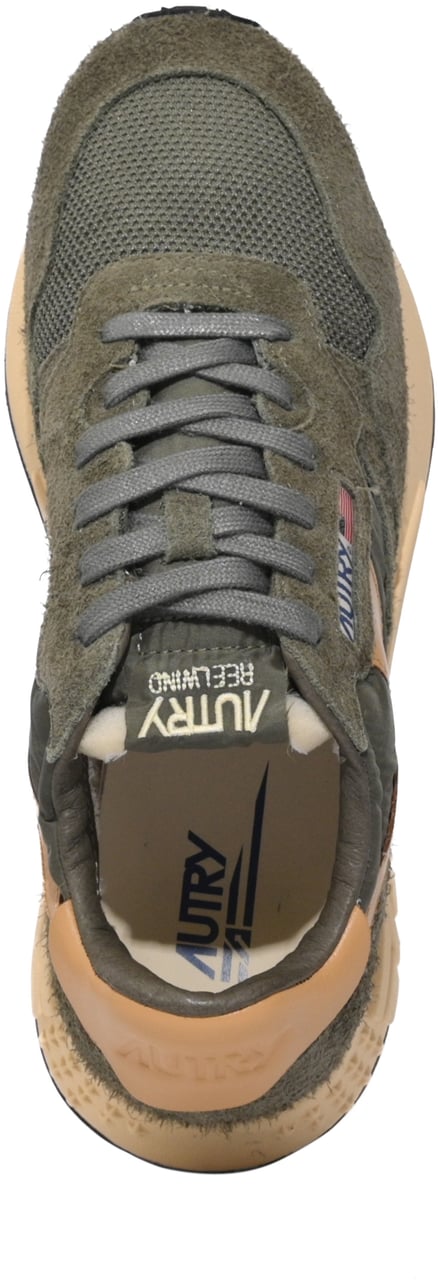 Autry Sneakers Suede/Net Kha/Taffy Donkergroen