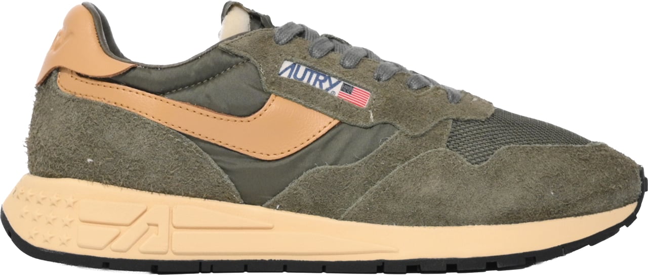 Autry Sneakers Suede/Net Kha/Taffy Donkergroen