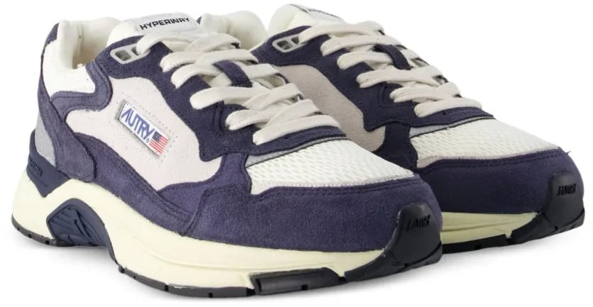 Autry baskets hyperway en mesh et daim marine Blauw